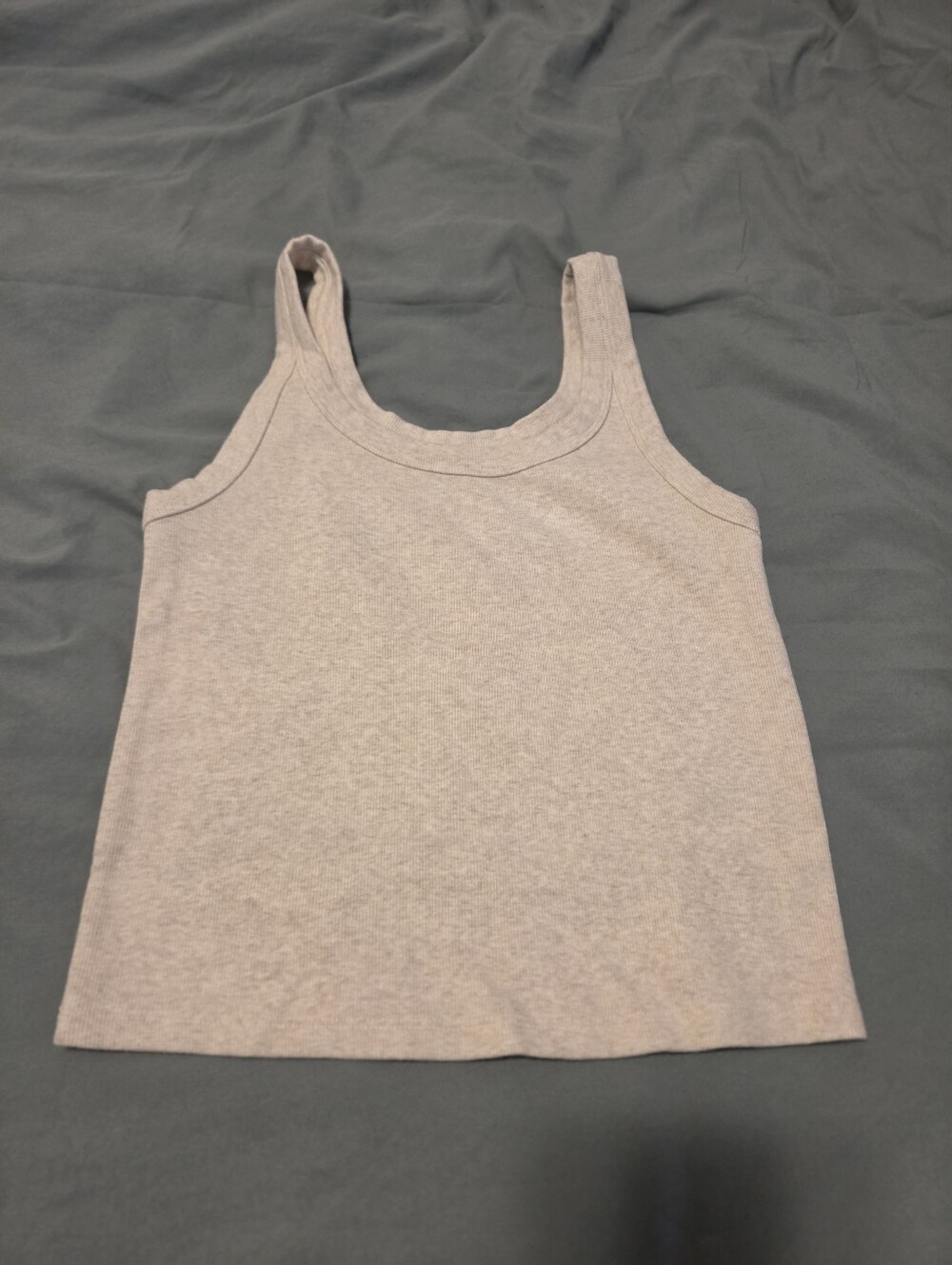 Women's Sleeveless Scoop Neck Tank Top - Light Gray **cropped